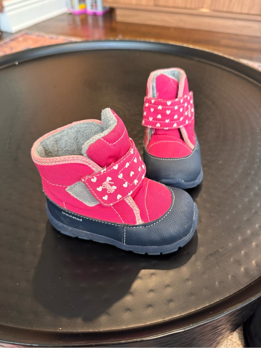 See Kai Run Pink and Navy Heart-Print Toddler Boots